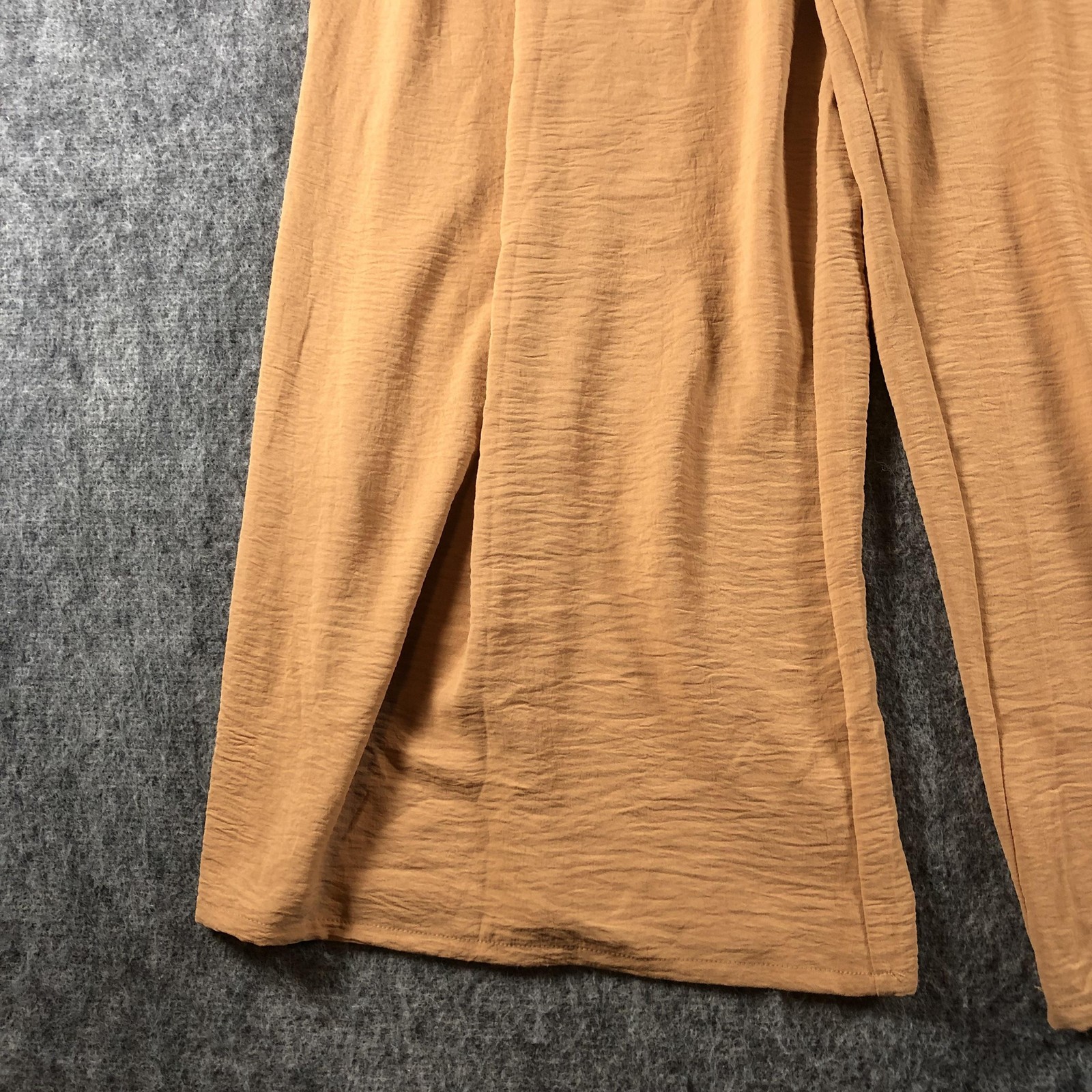 LEPUNUO Pants Womens XXL Beige Paperbag Wide Leg Belted Casual