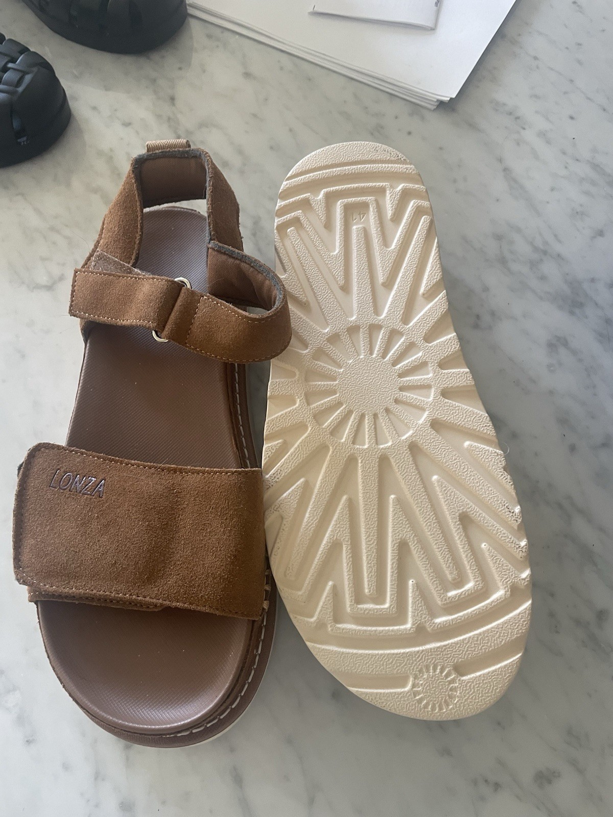 Lonza Brown Suede Sandals