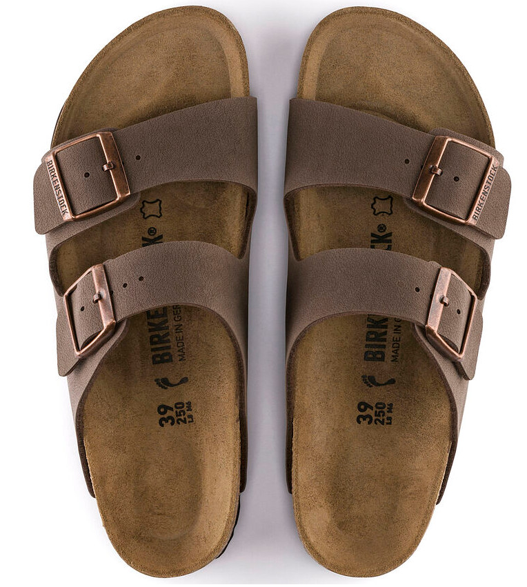 Birkenstock Arizona Birko-Flor Birkibuc Women Sandals Mocha Double Breasted37-45