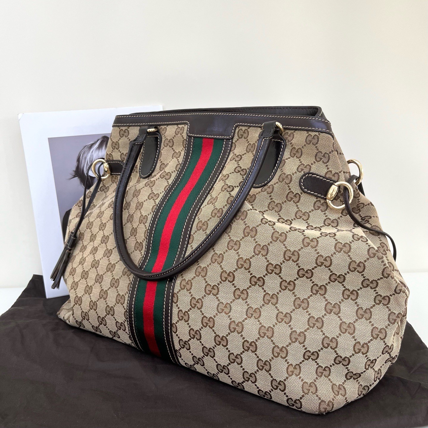 Gucci Pre-Owned Authentic Tote Monogram 38*33*14cm Canvas