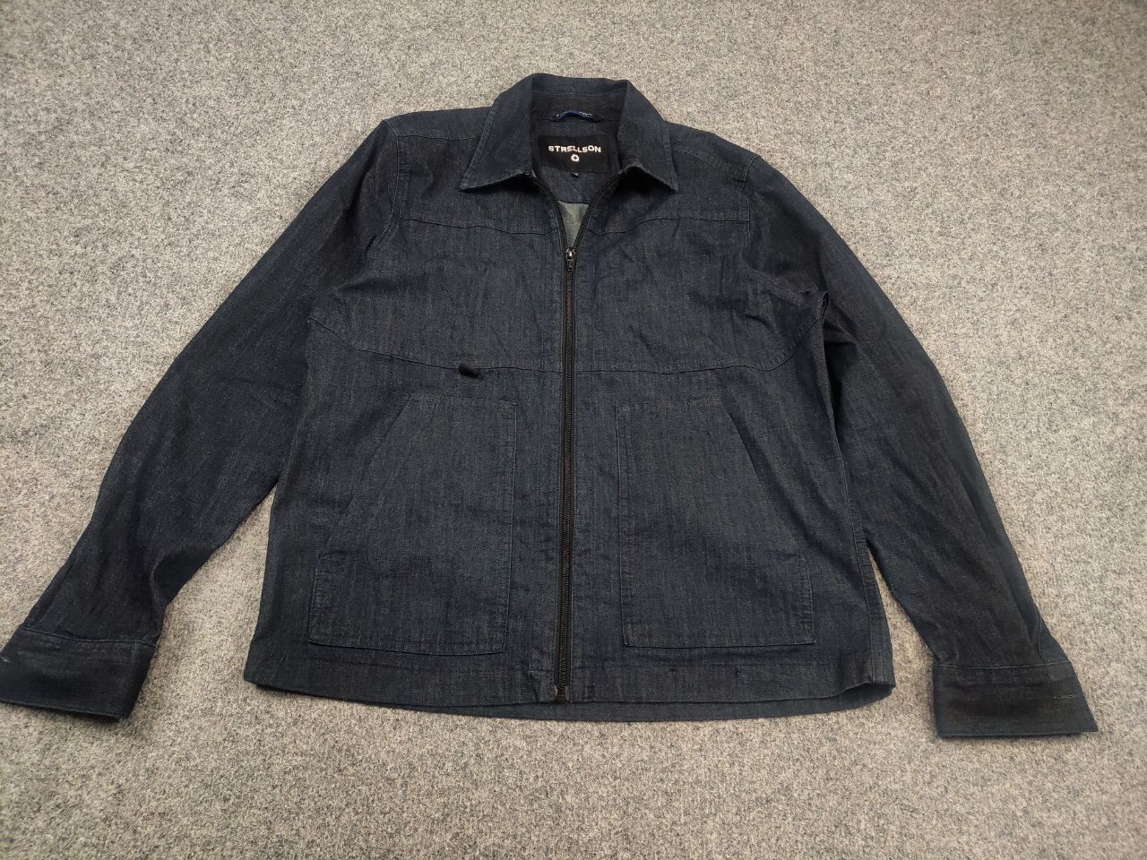 Strellson Classic Design dark blue denim Zip Jacket with collar and pockets