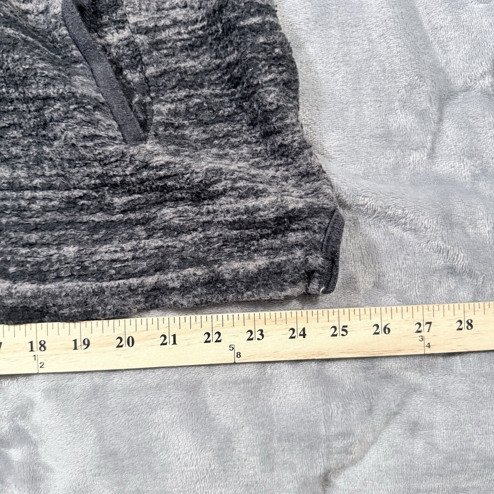 Simply Vera Vera Wang Women’s Heathered Gray Full Zip Fleece Hoodie Pockets S