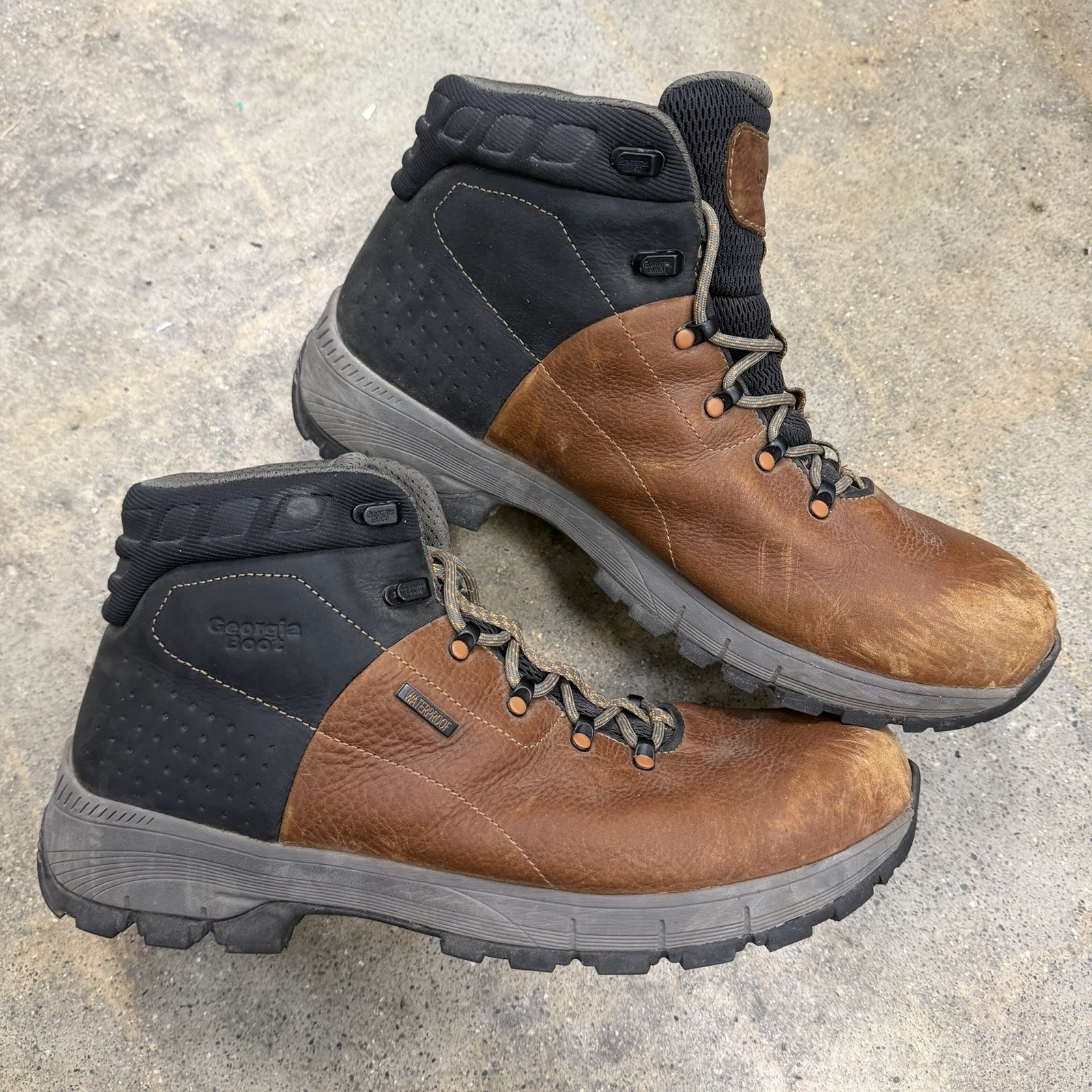 Georgia Boot Eagle Trail Alloy Toe Waterproof Hiker Work Boots Size 14 M