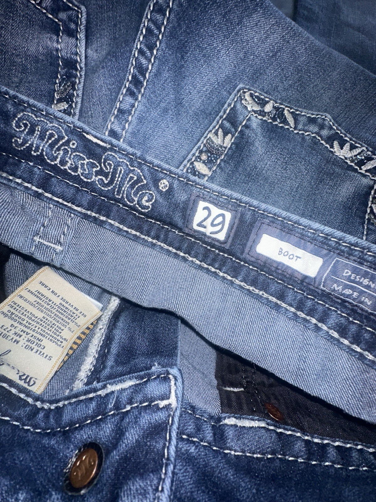 Miss Me Western Floral Border Bootcut Jeans Size 29