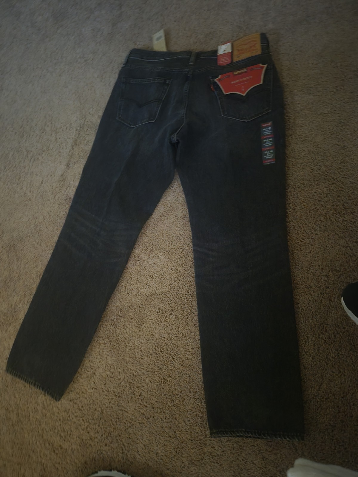 Levi’s Warp Stretch Black Denim Jeans Athletic Fit Tapered Mid Rise 5-Pocket