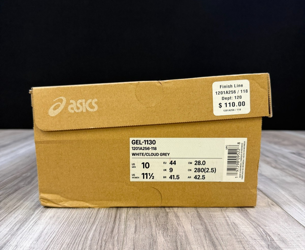 ASICS GEL 1130 White Cloud Grey Retro Running Shoes 1201A256-118 Mens Size 10