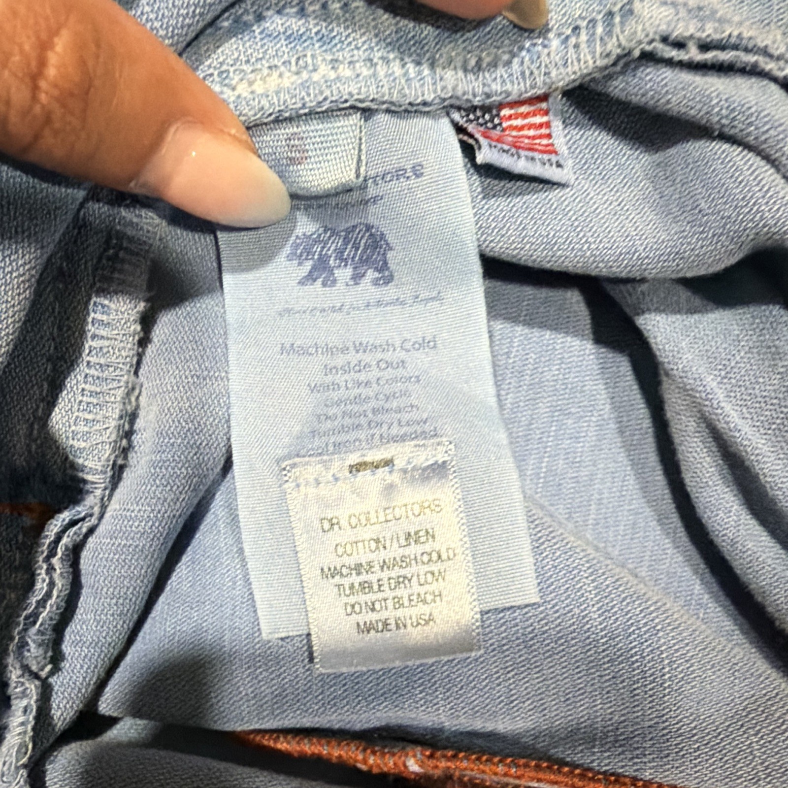 Dr. Collector Women’s Blue Cotton Linen Jogger Pants Pockets Drawstring S