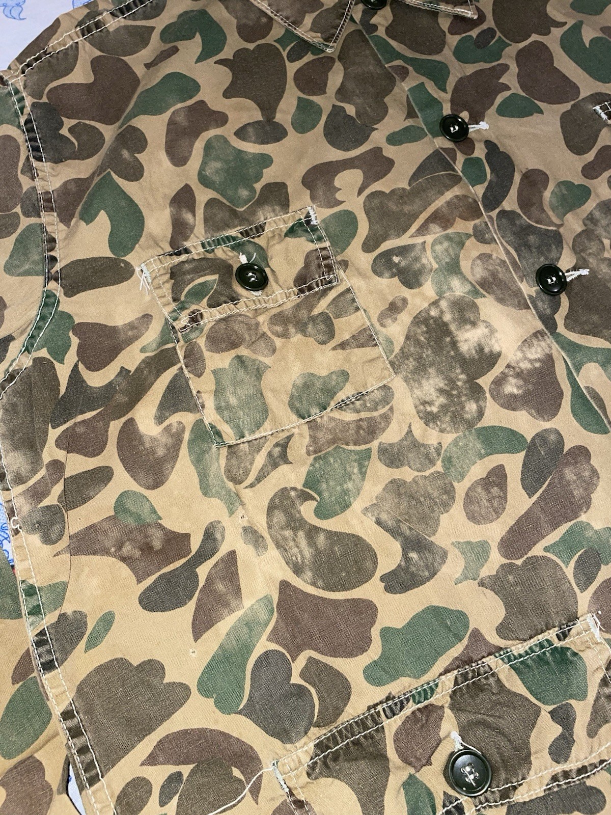 World Famous Camouflage Military Jacket Men’s L Duck Camo Button Front Pockets