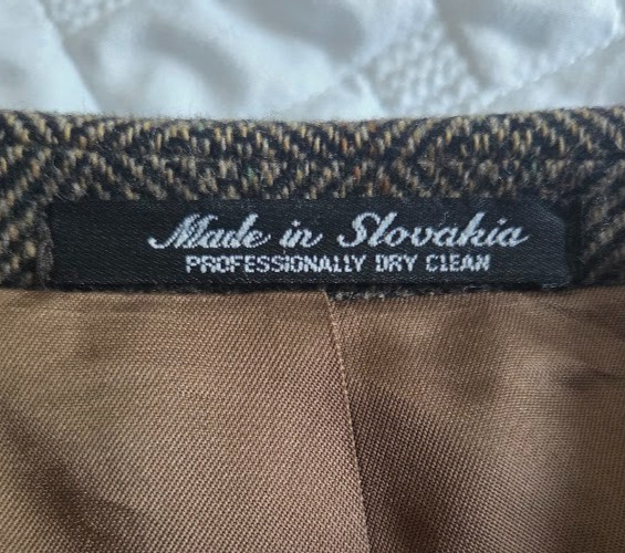 Deansgate 44L Brown Tan Herringbone Tweed Lambswool Wool Mens Blazer Sport Coat