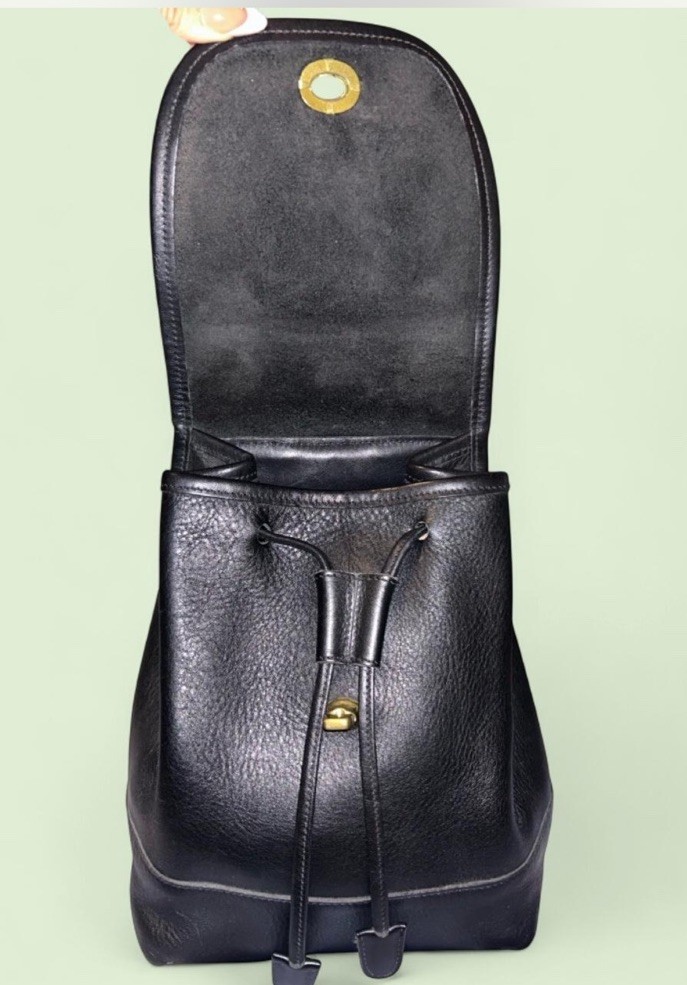 VTG COACH 9960 Black Leather Backpack Turnlock