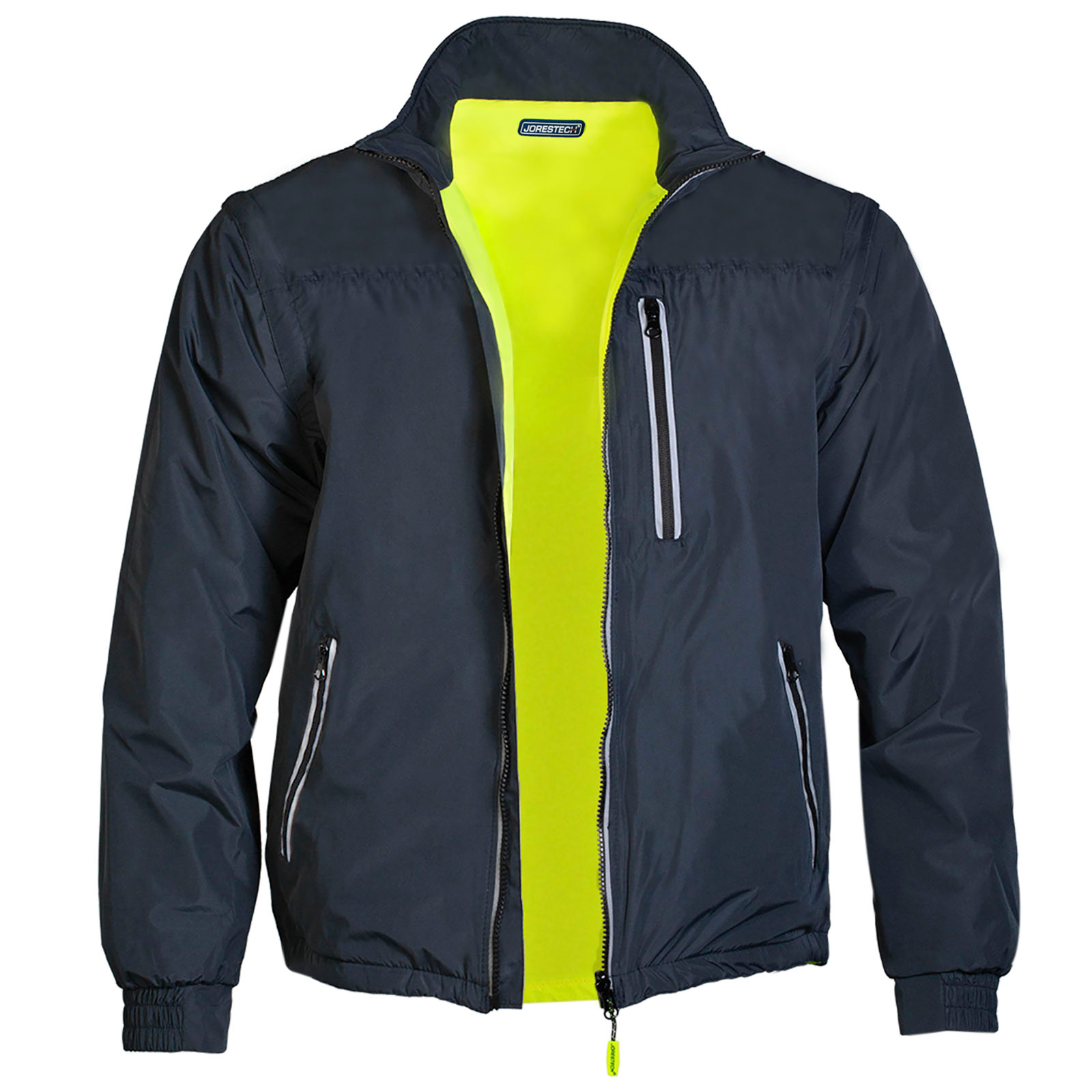 4 in 1 Hi Vis Visibility Reversible Safety Jacket JORESTECH Windbreaker