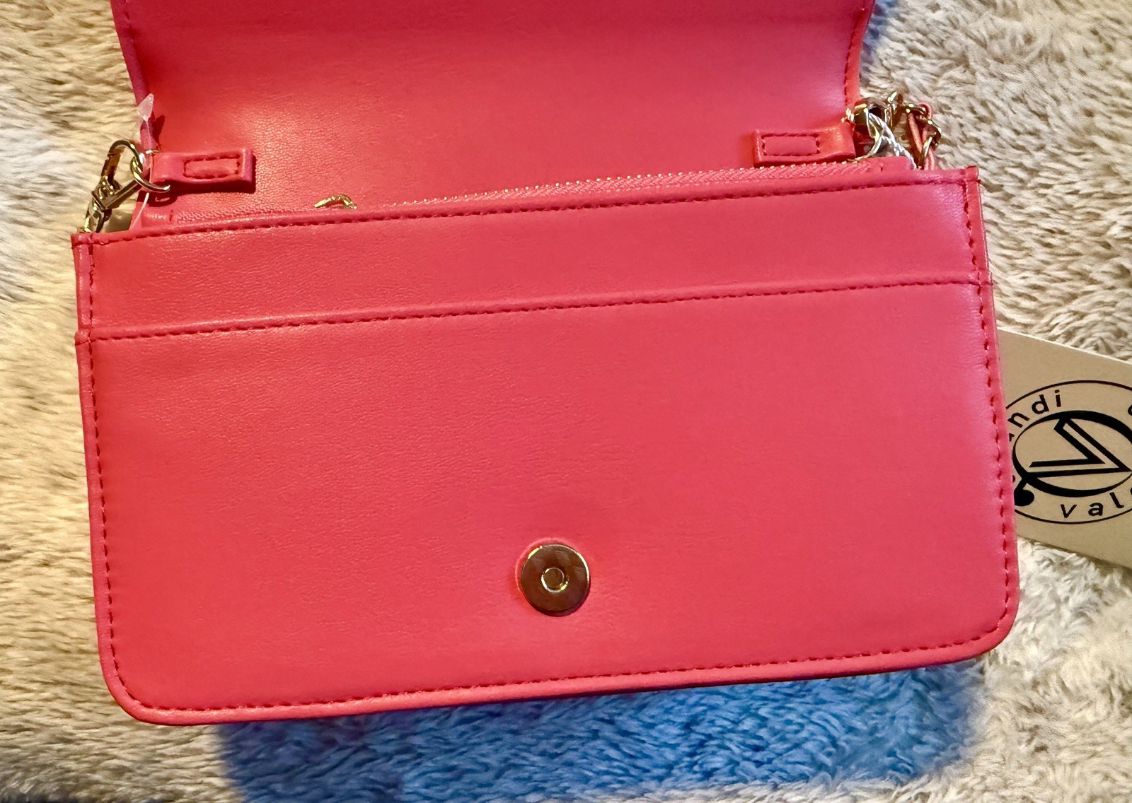 NWT Beautiful Valentino Orlandi Bright Pink Quilted Crossbody Bag Chain Strap