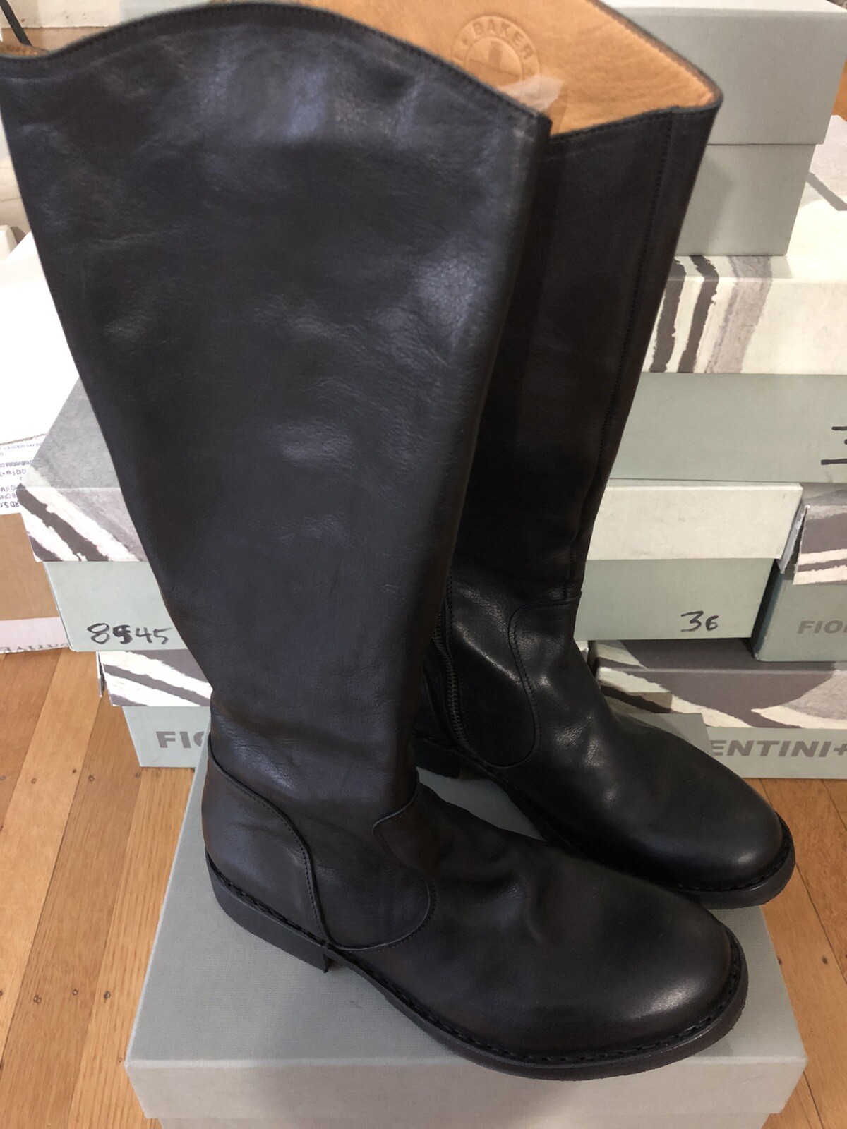 Fiorentini + Baker Ester Black Zip Boots Size 35 US 5 New In Box $540