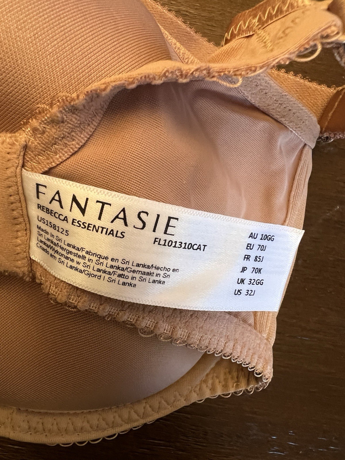 FANTASIE 101310 Rebecca Essentials Molded Spacer Bra Cinnamon US 32J, UK 32GG
