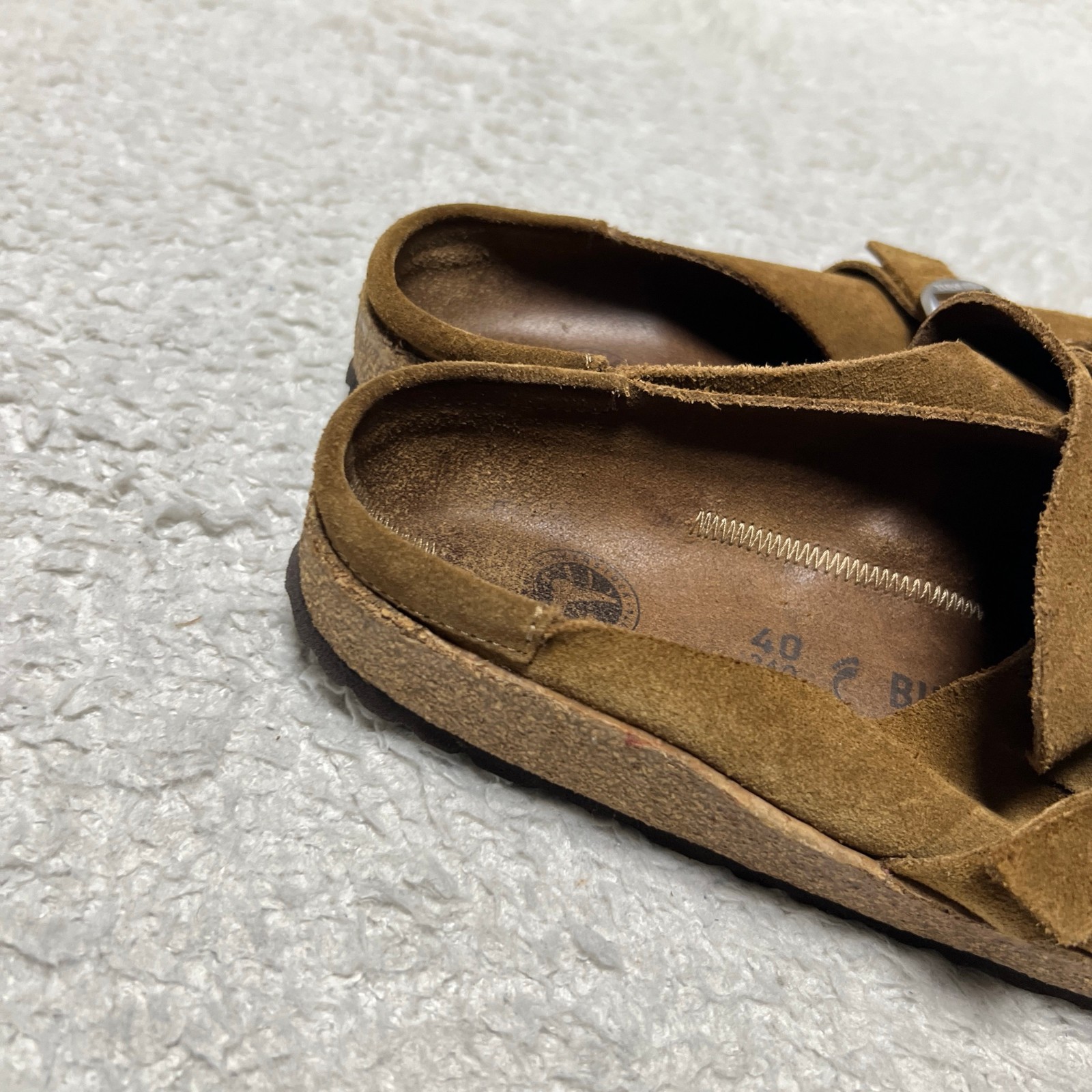 Birkenstock Buckley Clogs Mens 40 Brown Medium Narrow Suede Slip On Sandals