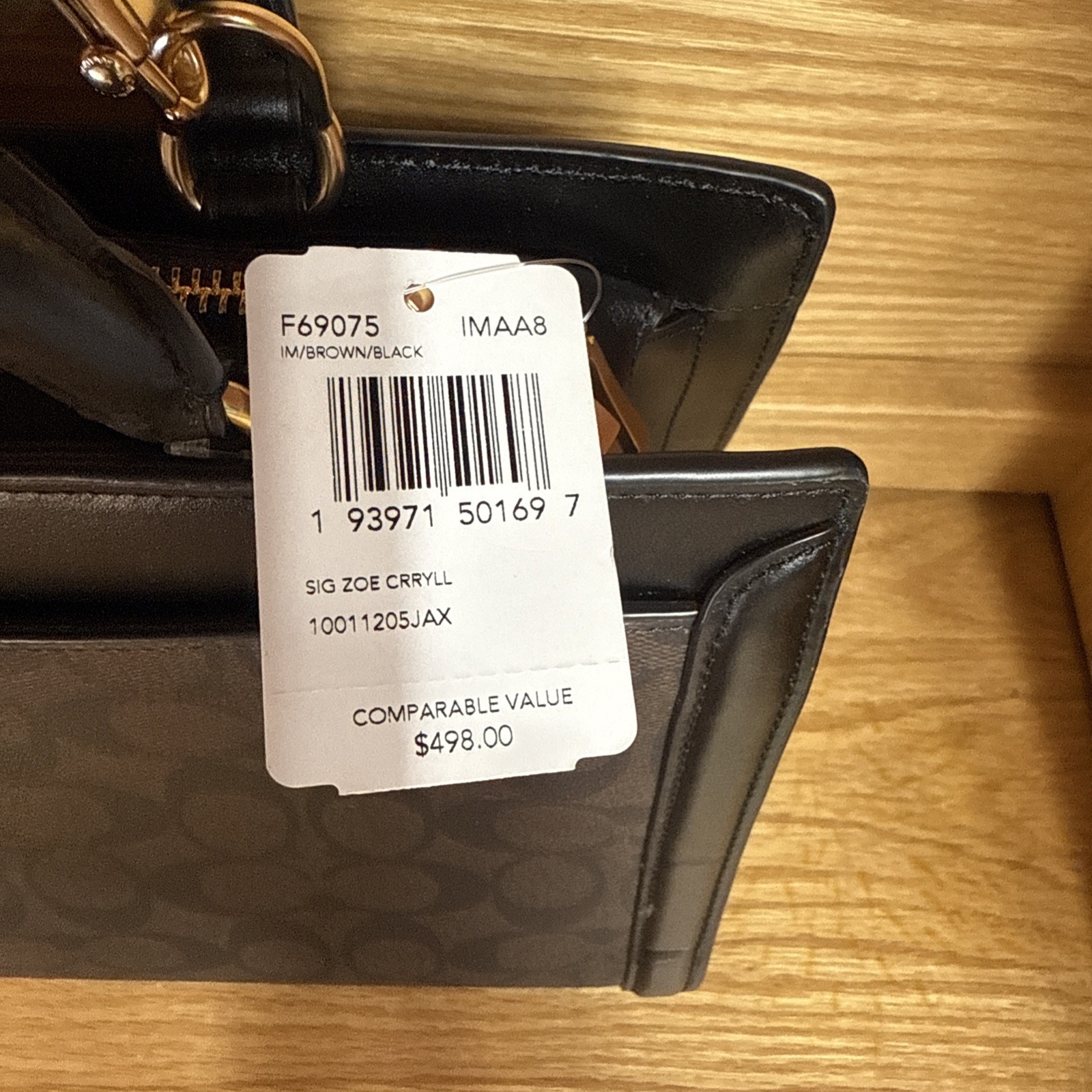 Coach 2way bag ec-22590 Brown Black Signature F69075 Good condition PVC leather