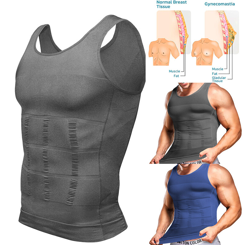 Gynecomastia Compression T-Shirts Chest Slimming Vest Men Body Shaper Tank Top