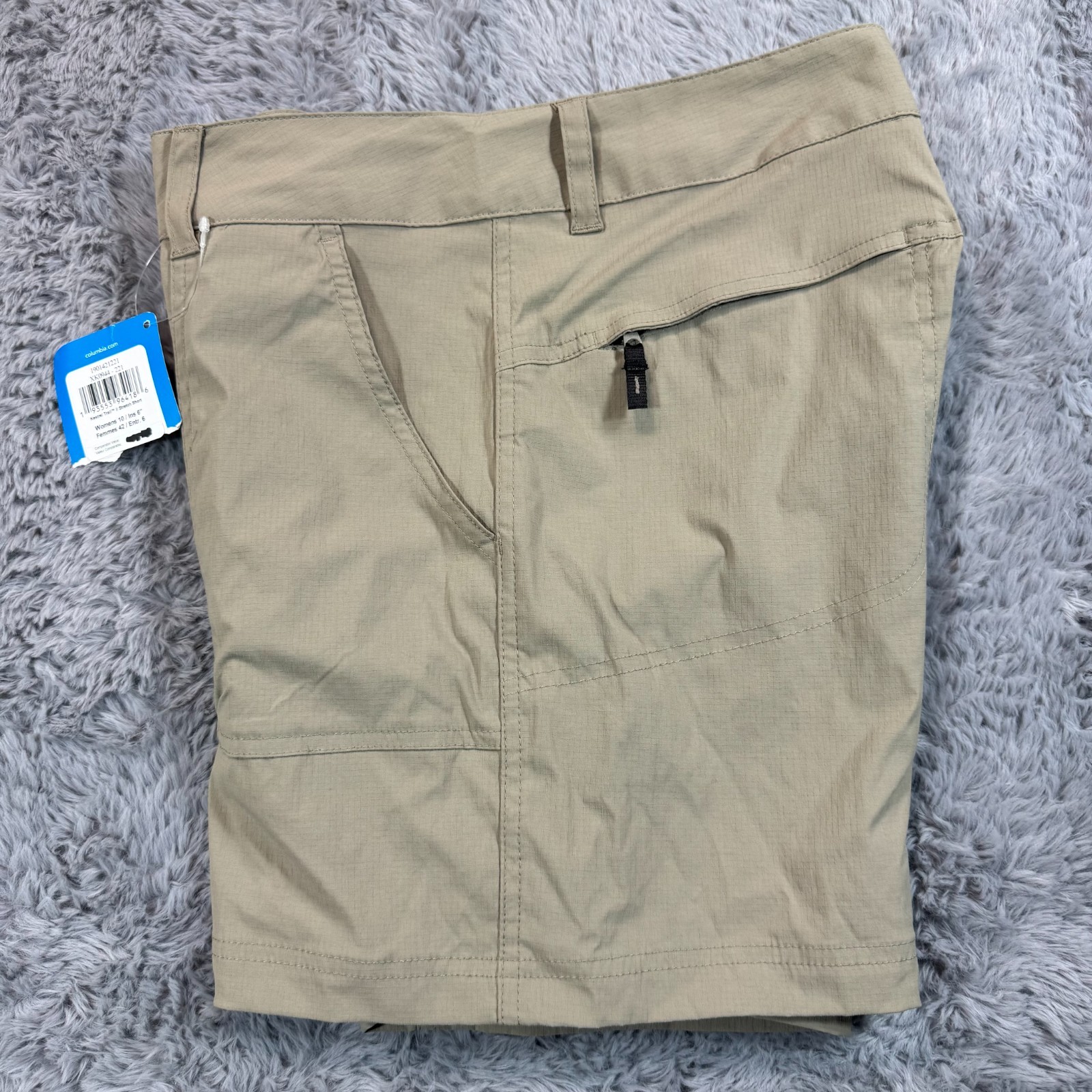 Columbia Kestrel Trail Omni-Shield Shorts Women’s 10 Beige Nylon Hiking Camping