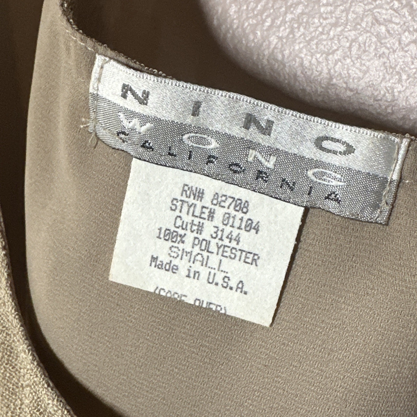 Nino Wong California Women’s S Gold/Taupe Sleeveless Tank Top Knit Layer