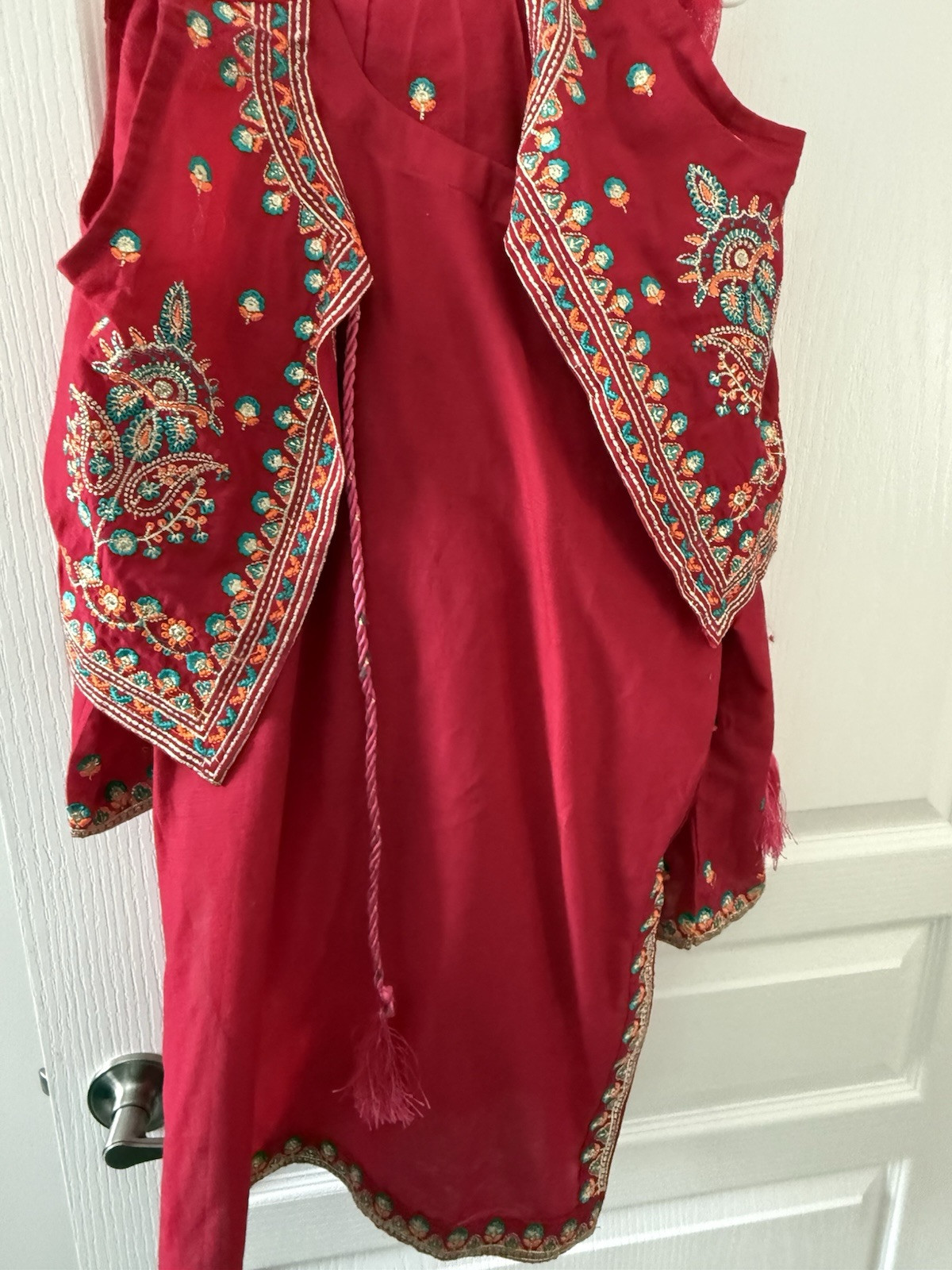 Pakistani Girls Kids Kameez Shalwar With Koti Vest 3 Pc Size 32 8/9 Years Dewali