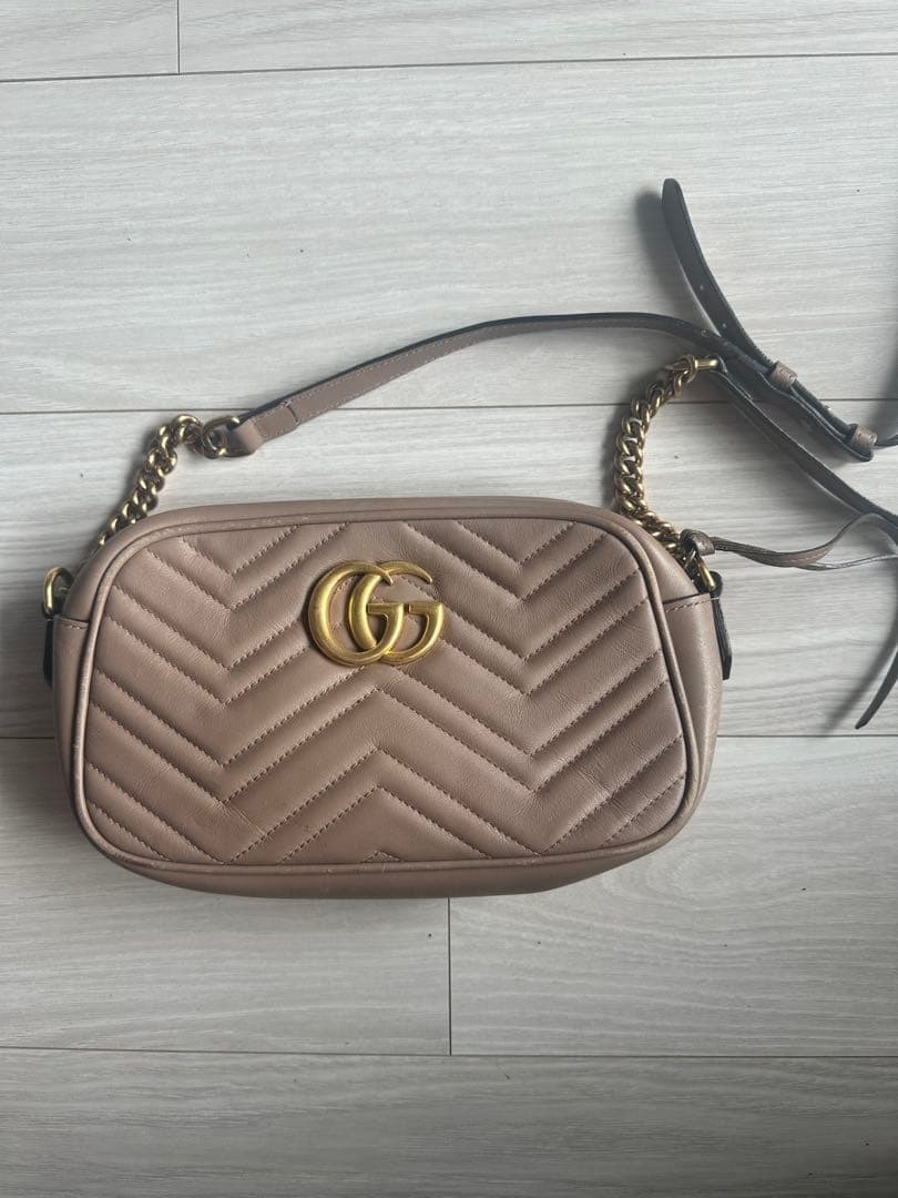 GUCCI GG Marmont Mini Camera Bag Matelasse leather Authentic From Japan