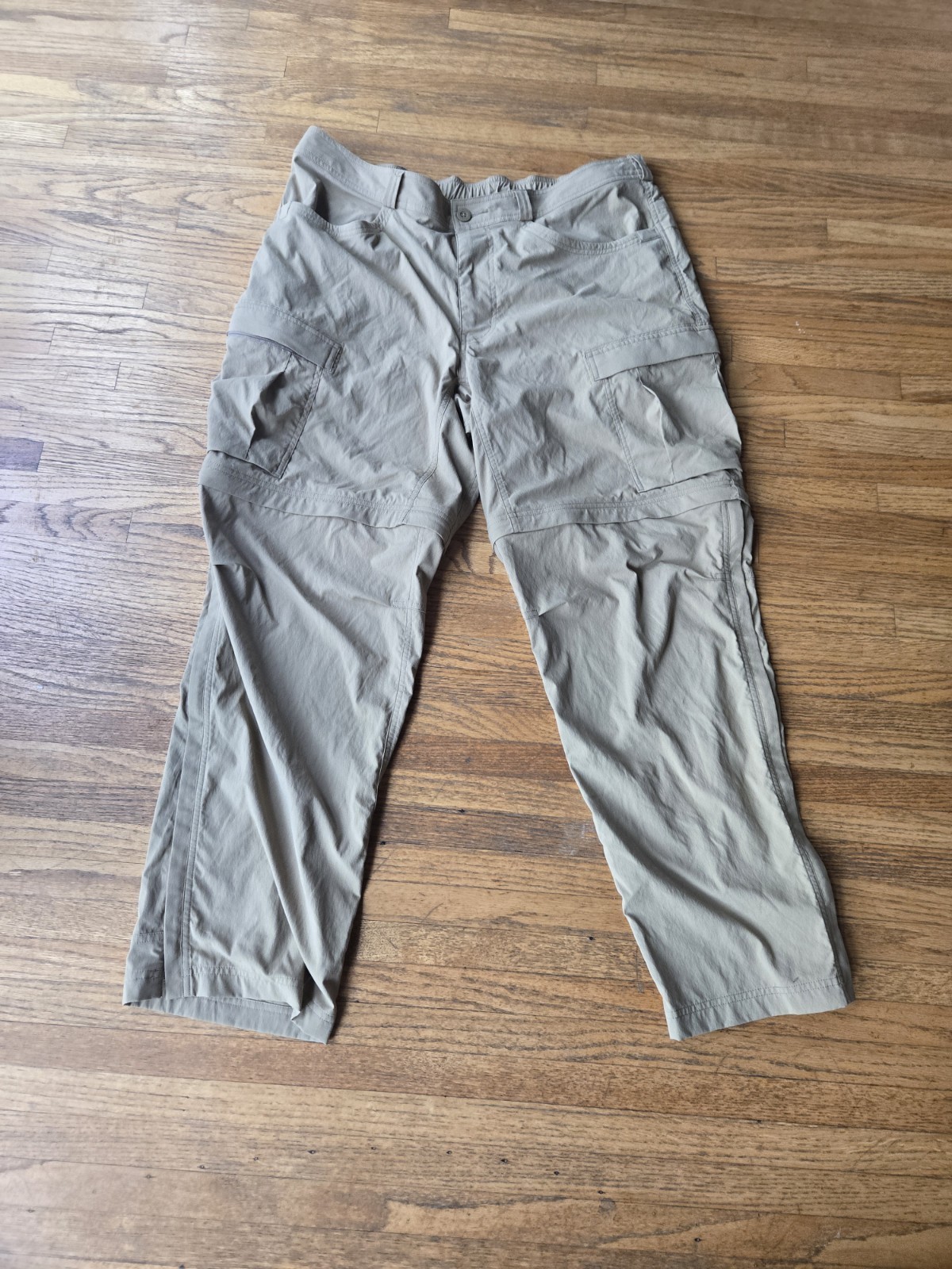 REI Co-op Pants Mens 40×32 Brown Nylon Stretch Convertible Cargo Hiking Outdoor