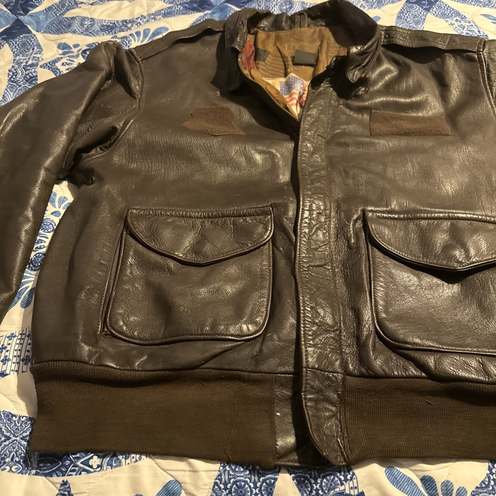 Vtg Avirex Limited Leather Bomber Military Jacket (Read Below) Lg-XL