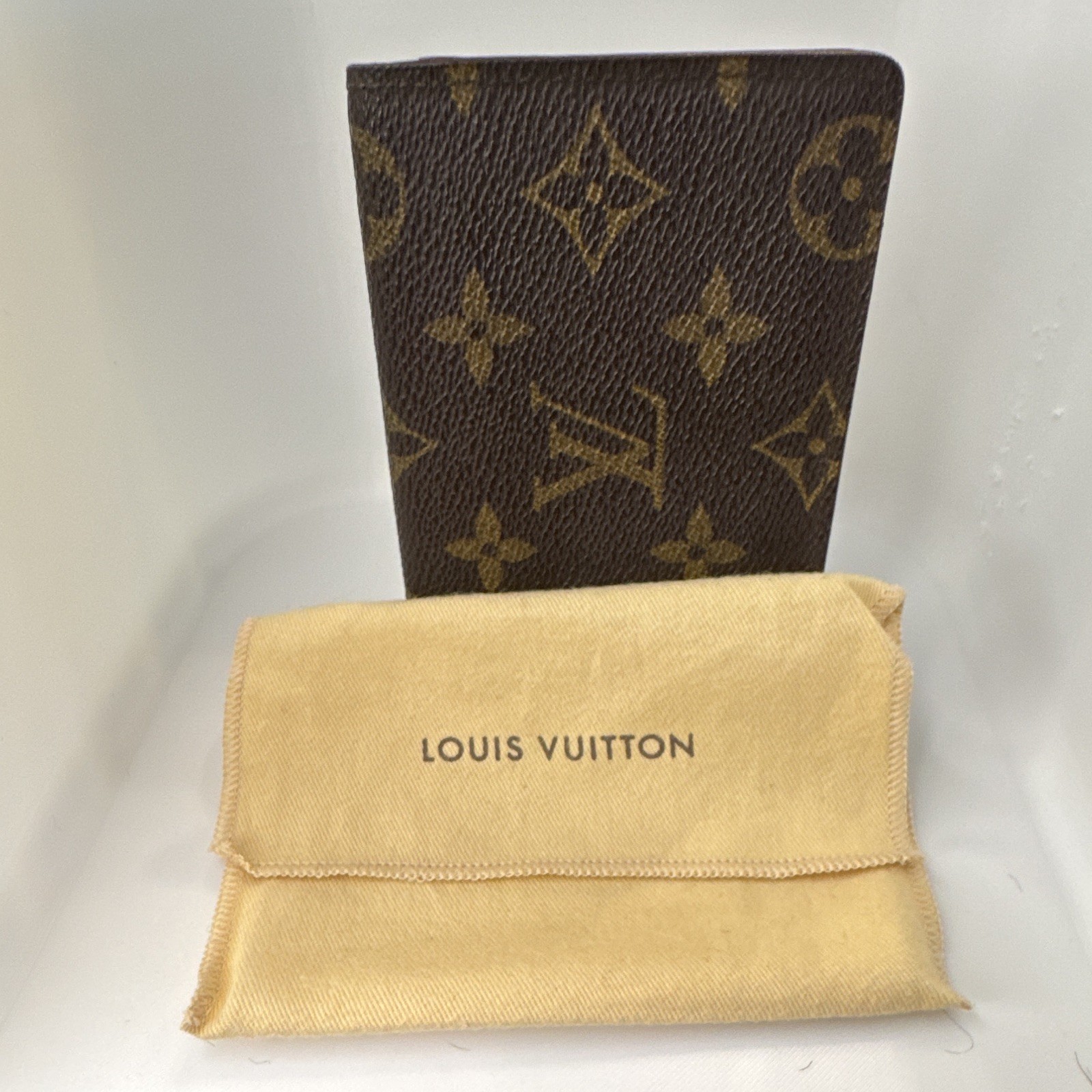 Louis Vuitton Monogram Brown Leather ID/Document Holder with ID Window
