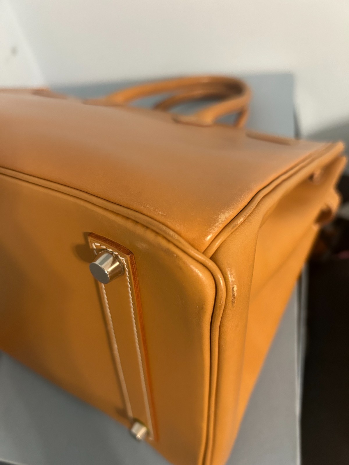Hermes Birkin 35 Vache Naturel Palladium hardware tan/brown RARE