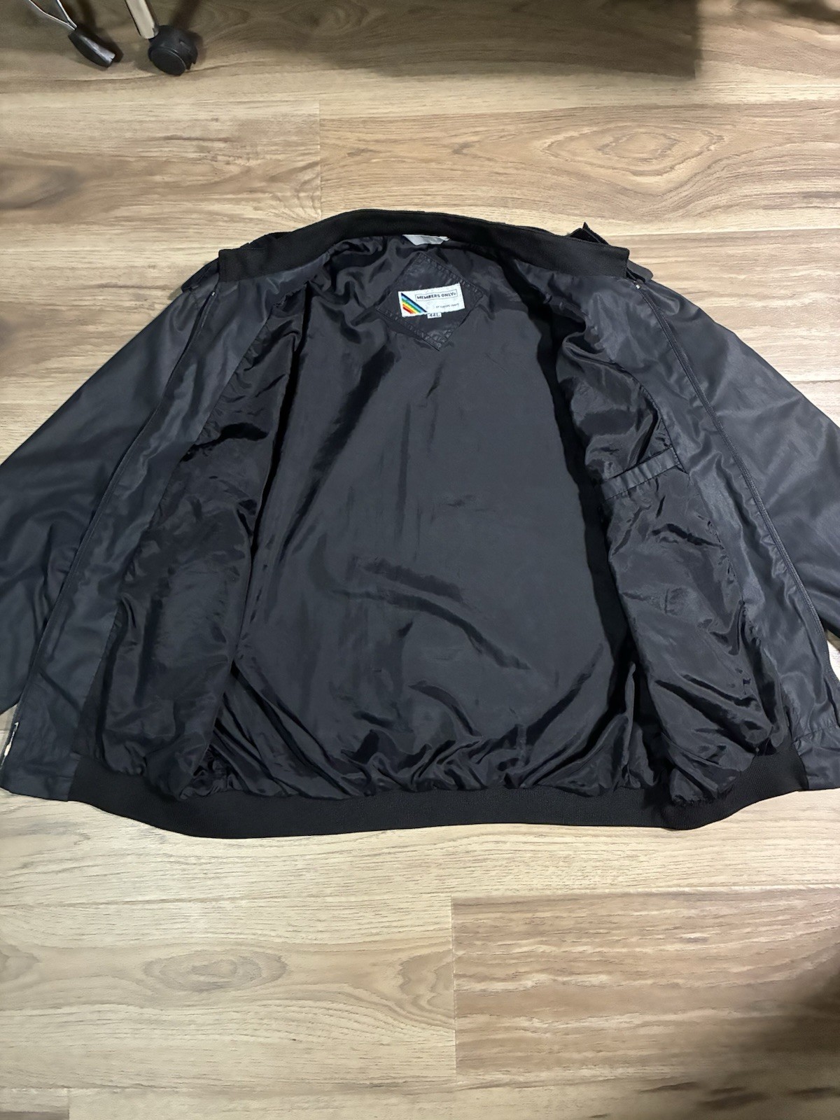 Vintage Members Only Jacket Black Size 44 Bomber Cafe Racer Classic 80s Mens