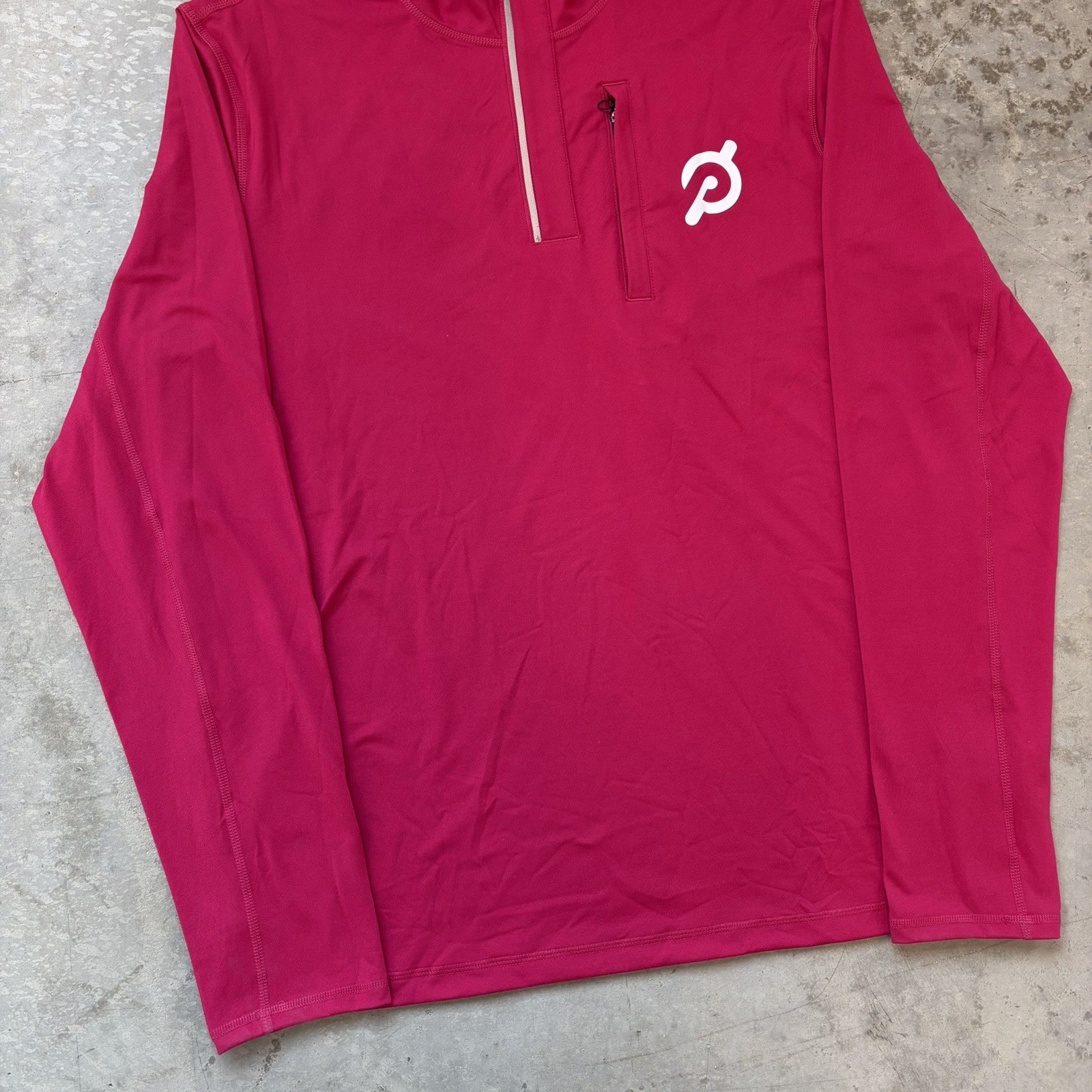 NEW Peloton x Fourlaps Venture 1/2 Half Zip Pullover Zip Pocket Pink Size Large