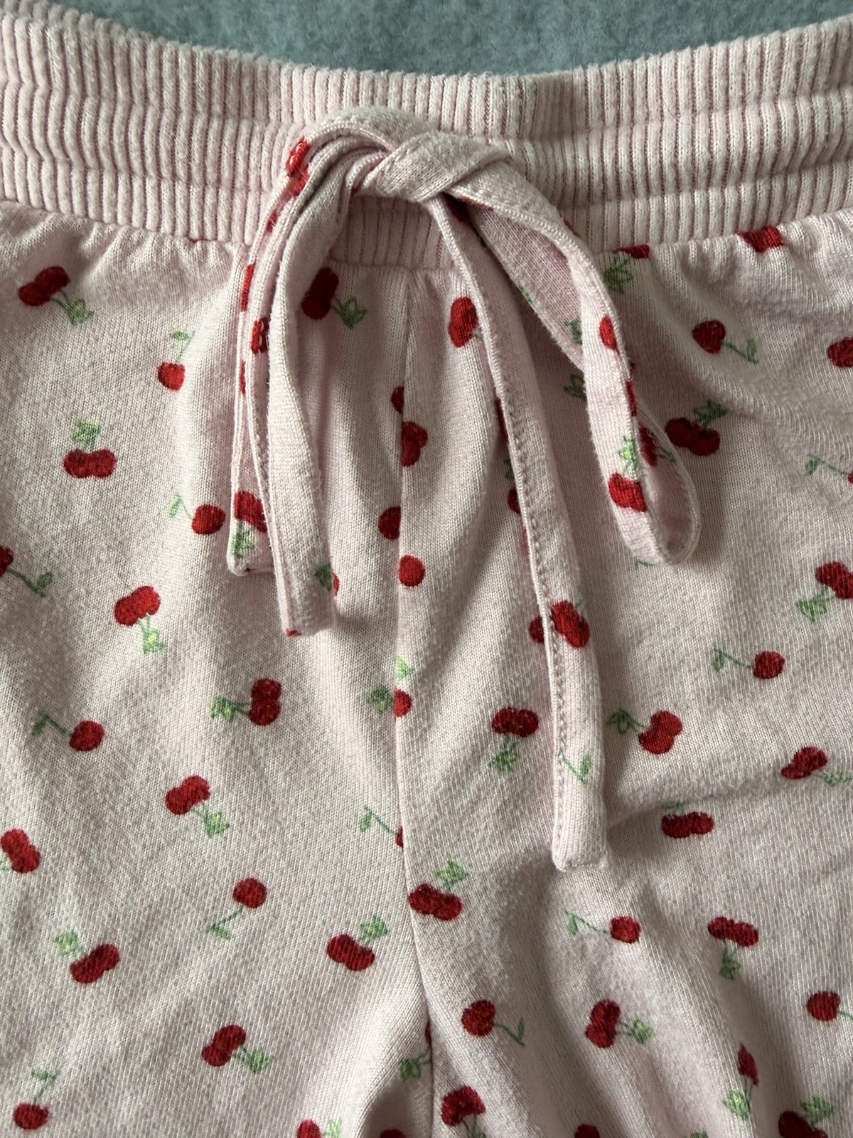 Joyspun Girls XL (16-18) Pink Cherry Print Jogger Lounge Pants Pockets
