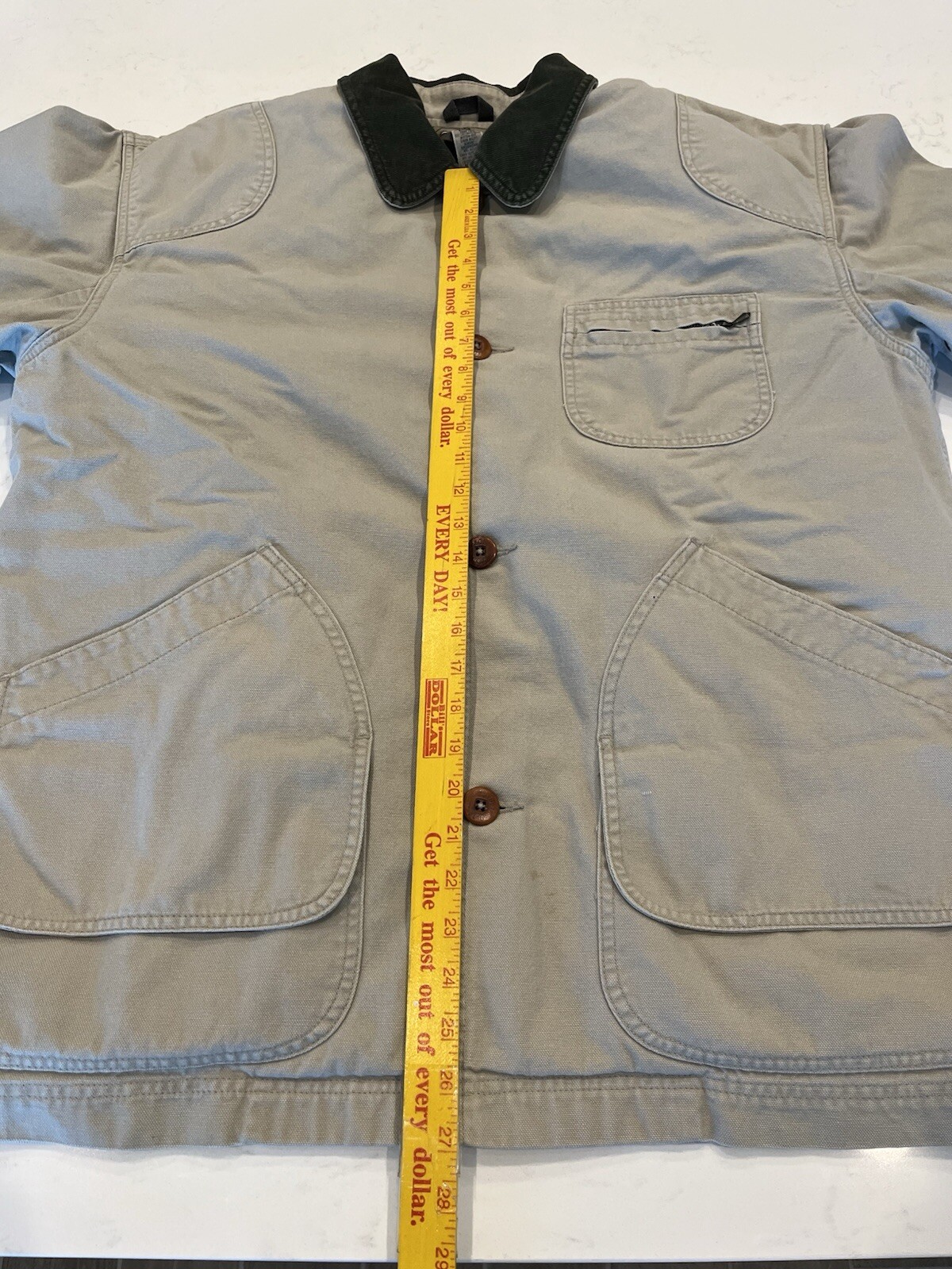Vintage LL Bean Jacket Coat Chore Barn Primaloft Removable Lining Tan XL