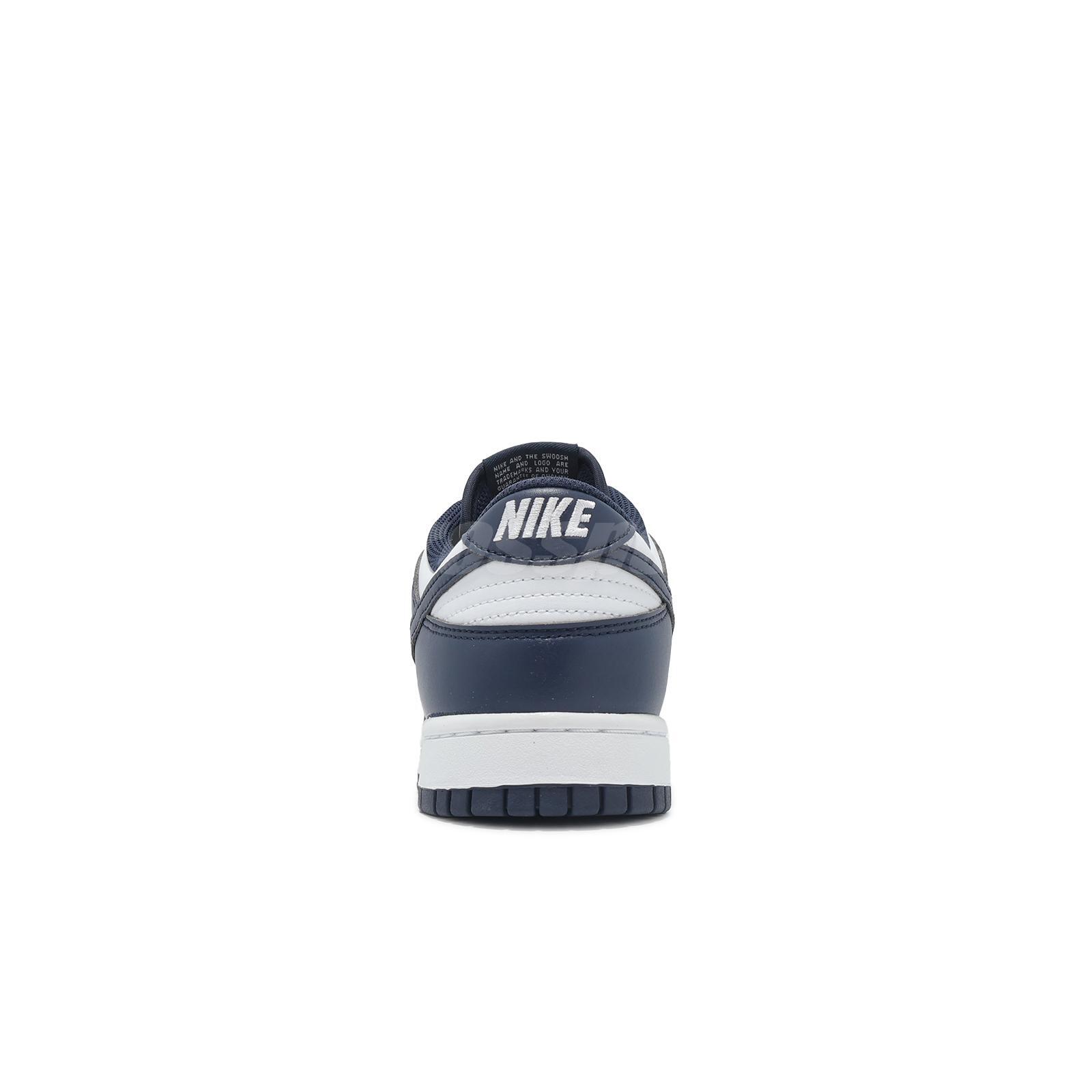 Nike Dunk Low White Midnight Navy Men Casual Lifestyle Shoes Sneakers HF5441-107