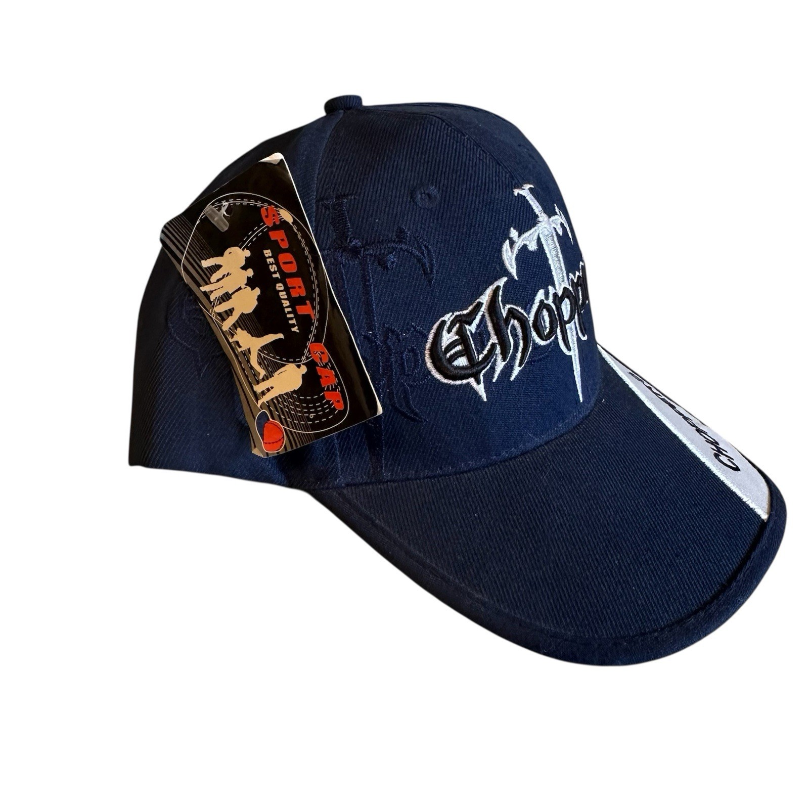 NEW West Coast Choppers Sword Blue Denim Baseball Cap Hat Motorcycle