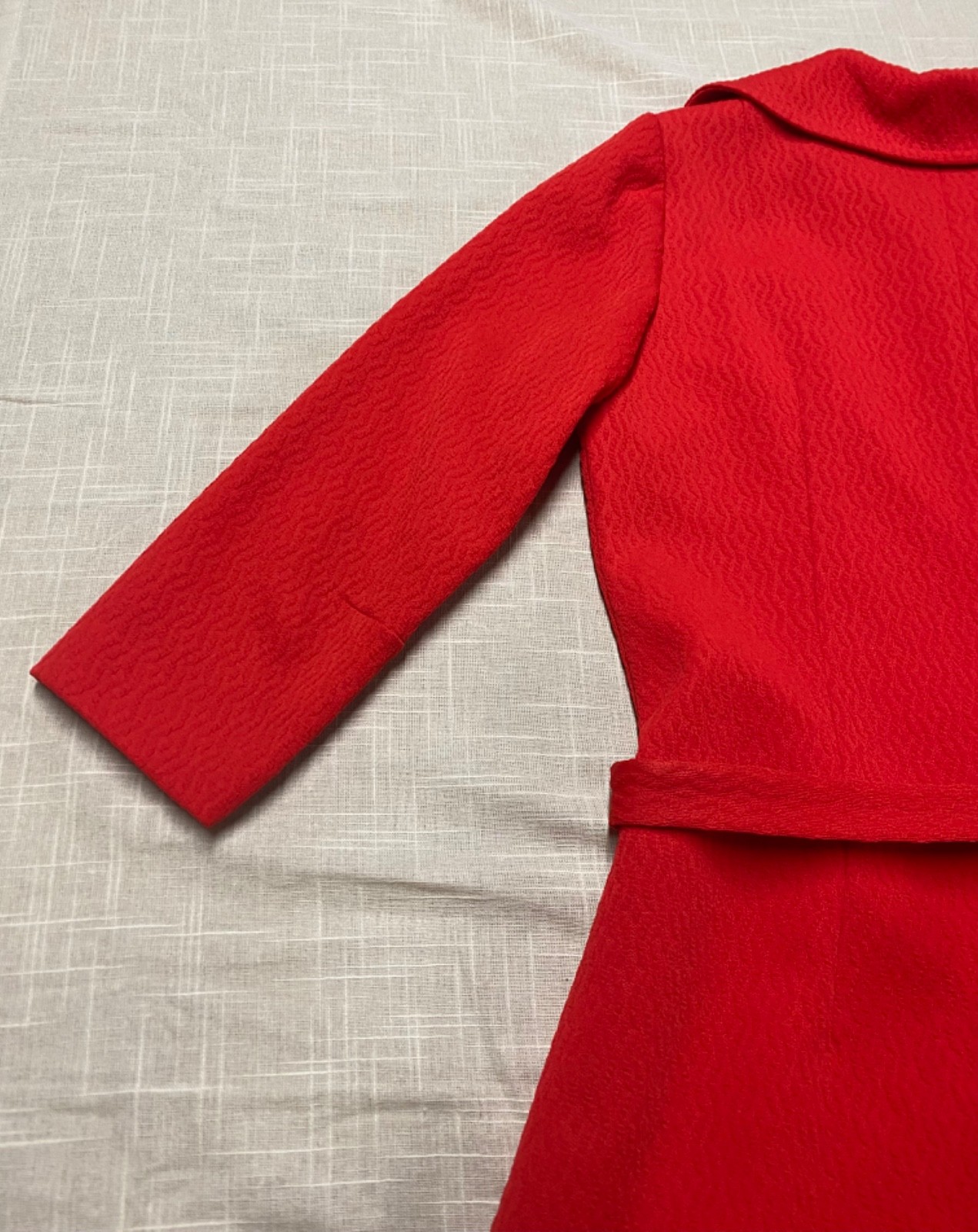 Vintage Dress 1960 Mod Go Go Burnt Orange Red Belted Retro Shift Dress