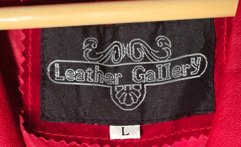 Leather Gallery Red Leather Fringe Jacket Womens L Western Cowgirl Rodeo Braided
