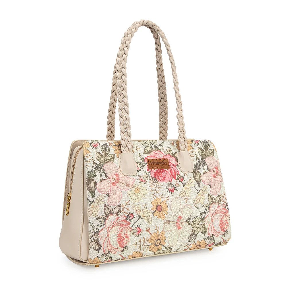 Wrangler Floral Print Braided Satchel Bag