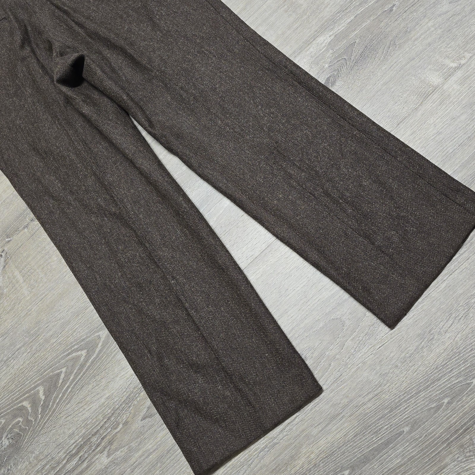 J.Crew x Moon Kenmare Tweed Pants 36×32 Brown Herringbone Worsted Wool Trouser