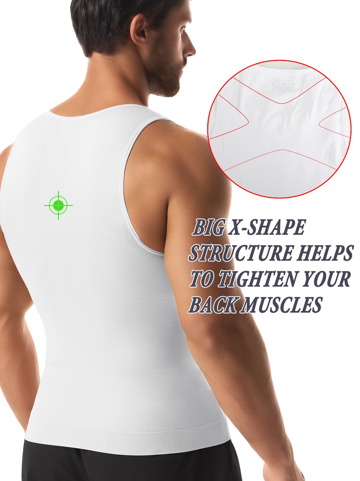 Mens Slimming Body Shaper Belly Chest Compression Vest Girdle Tank Tops T-Shirts