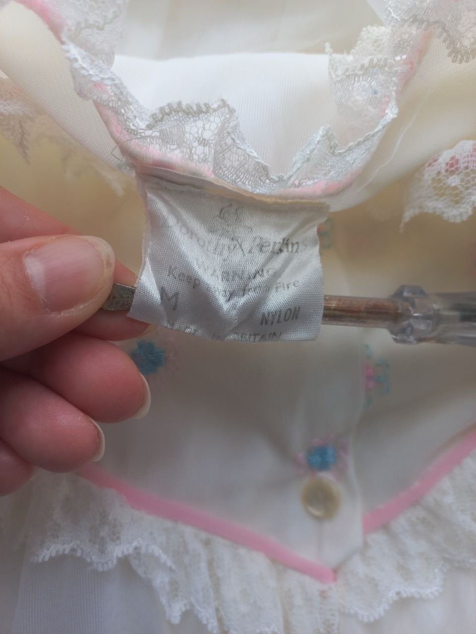 Delicate vintage peignoir dressing gown dorothy perkins, 70s made in britain