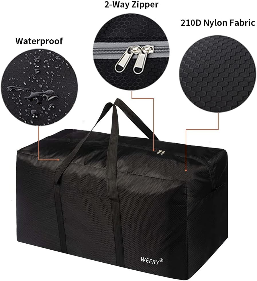 Extra Large Duffle Travel Bag 100L Storage Foldable Camping Black New
