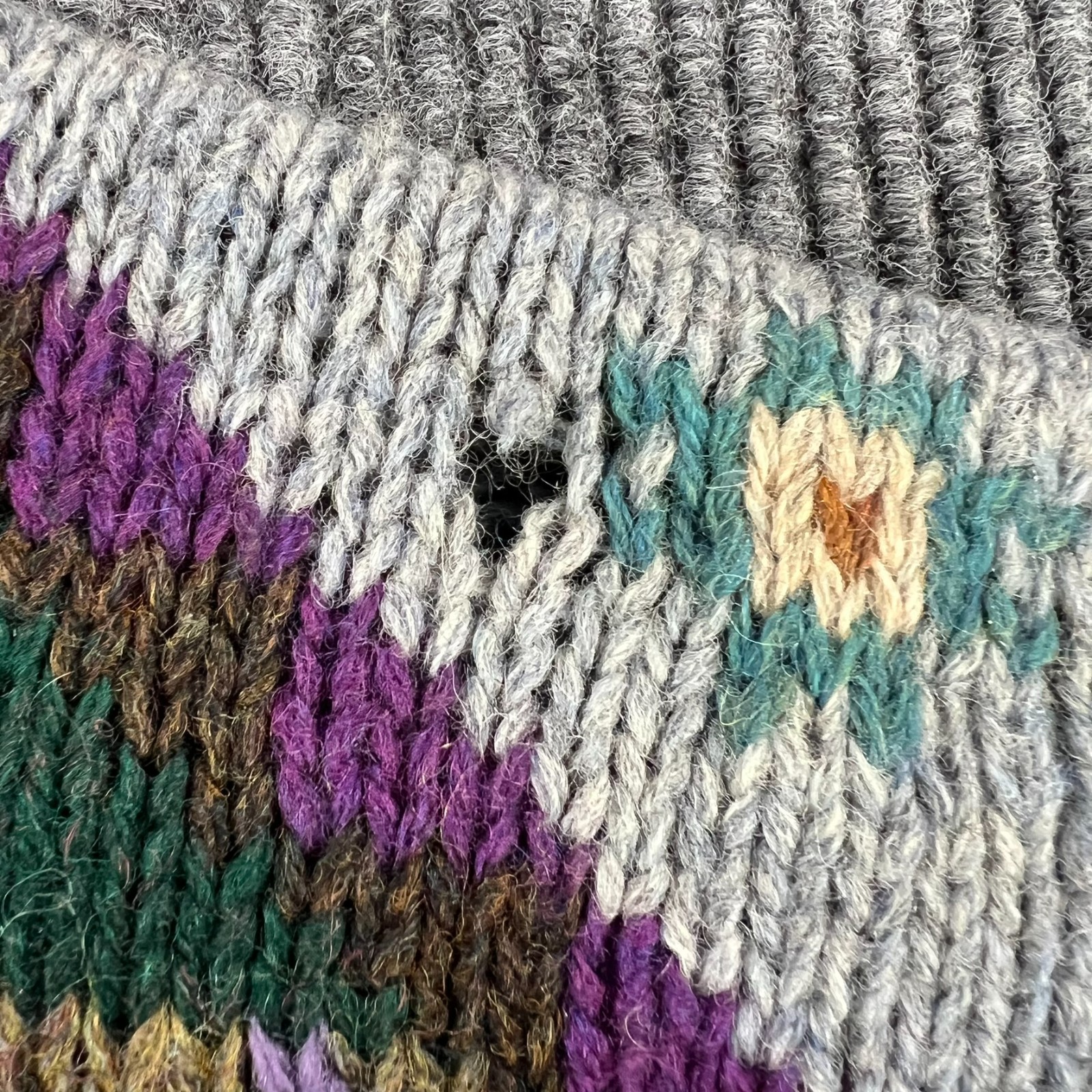 Woolrich Sweater Mens Large Geometric Long Sleeve Crew Handknit Casual Vintage