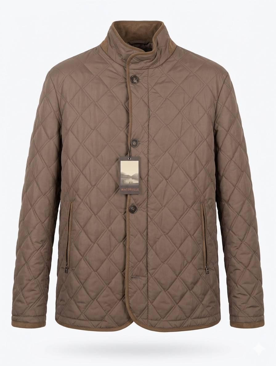 Waterville Clay Bronze Brown Quilted Jacket Full Zip Regular Fit 2XL (EU 56)