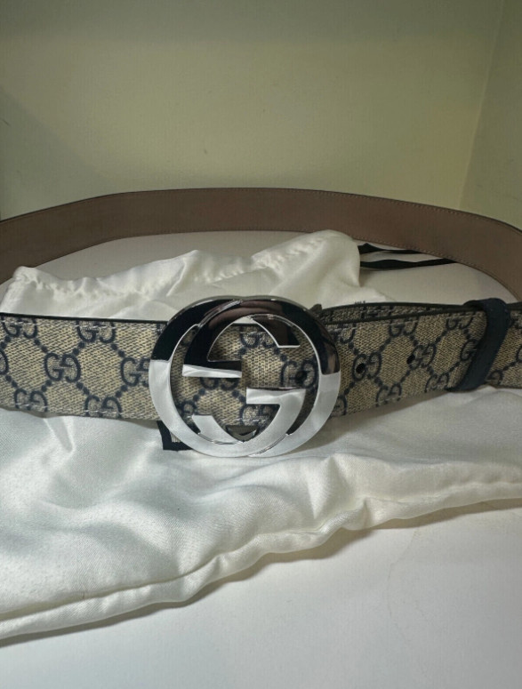 Blue GG Mono CanvasGucci Mens Belt