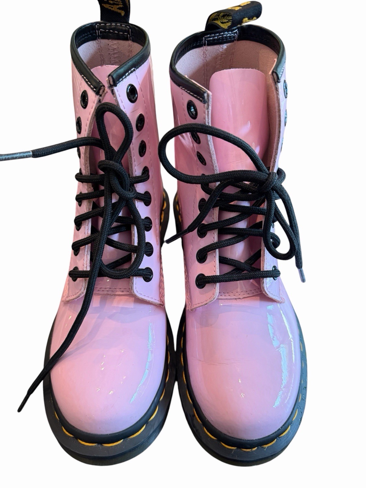 Dr. Martens 1460 Women’s Pink Patent Leather Lace Up Ankle Combat Boots US 5