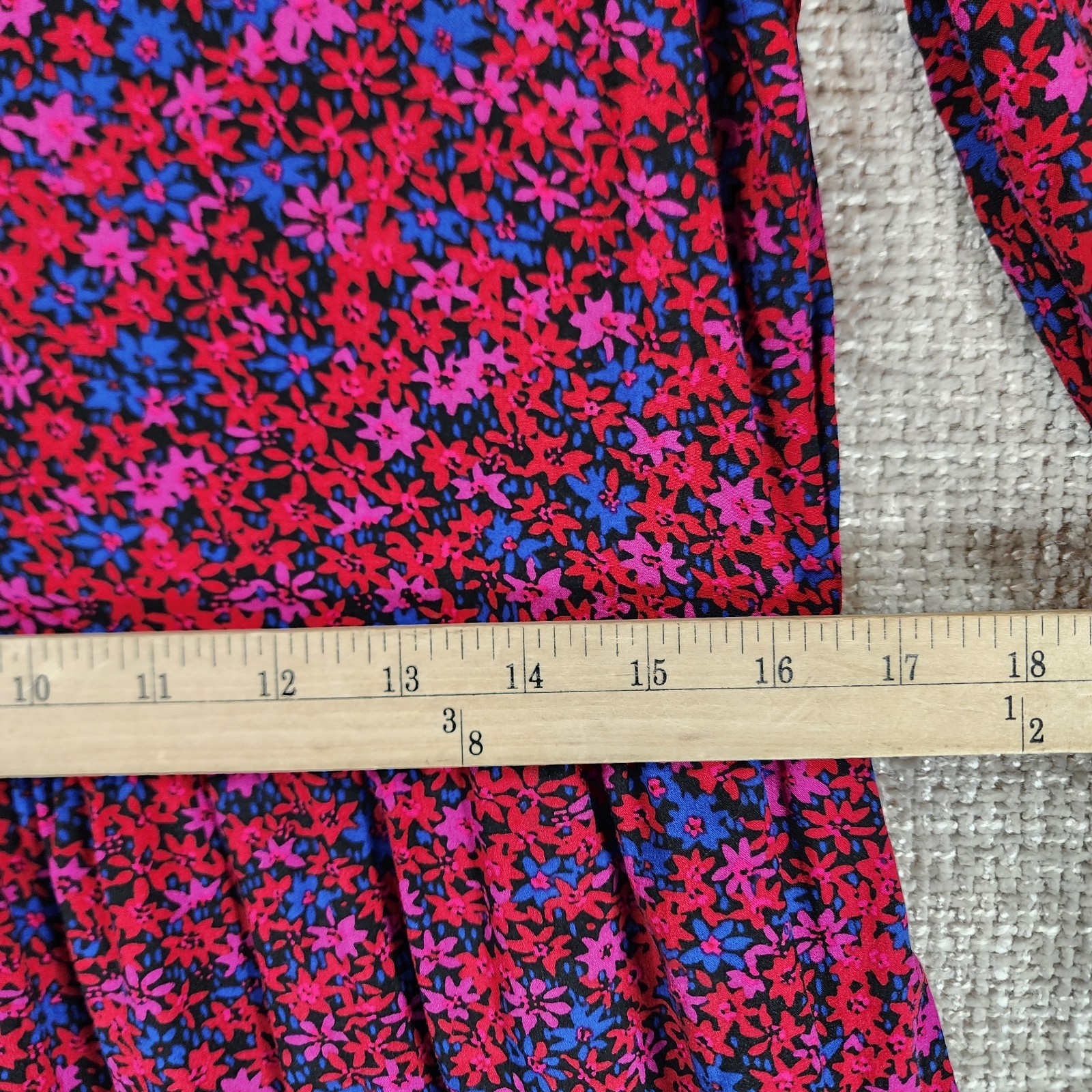 GAP Ruffled Maxi Dress Womens S Red Blue Purple Floral Smocked Cuff Cottage