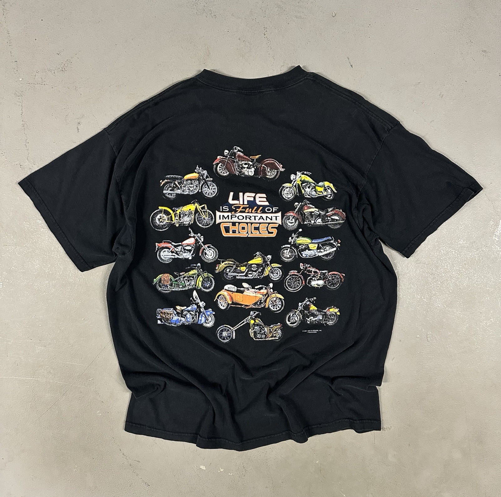 Vintage 1996 Biker Motorcycle Skater Grunge Retro Causal Essential Tee T-Shirt