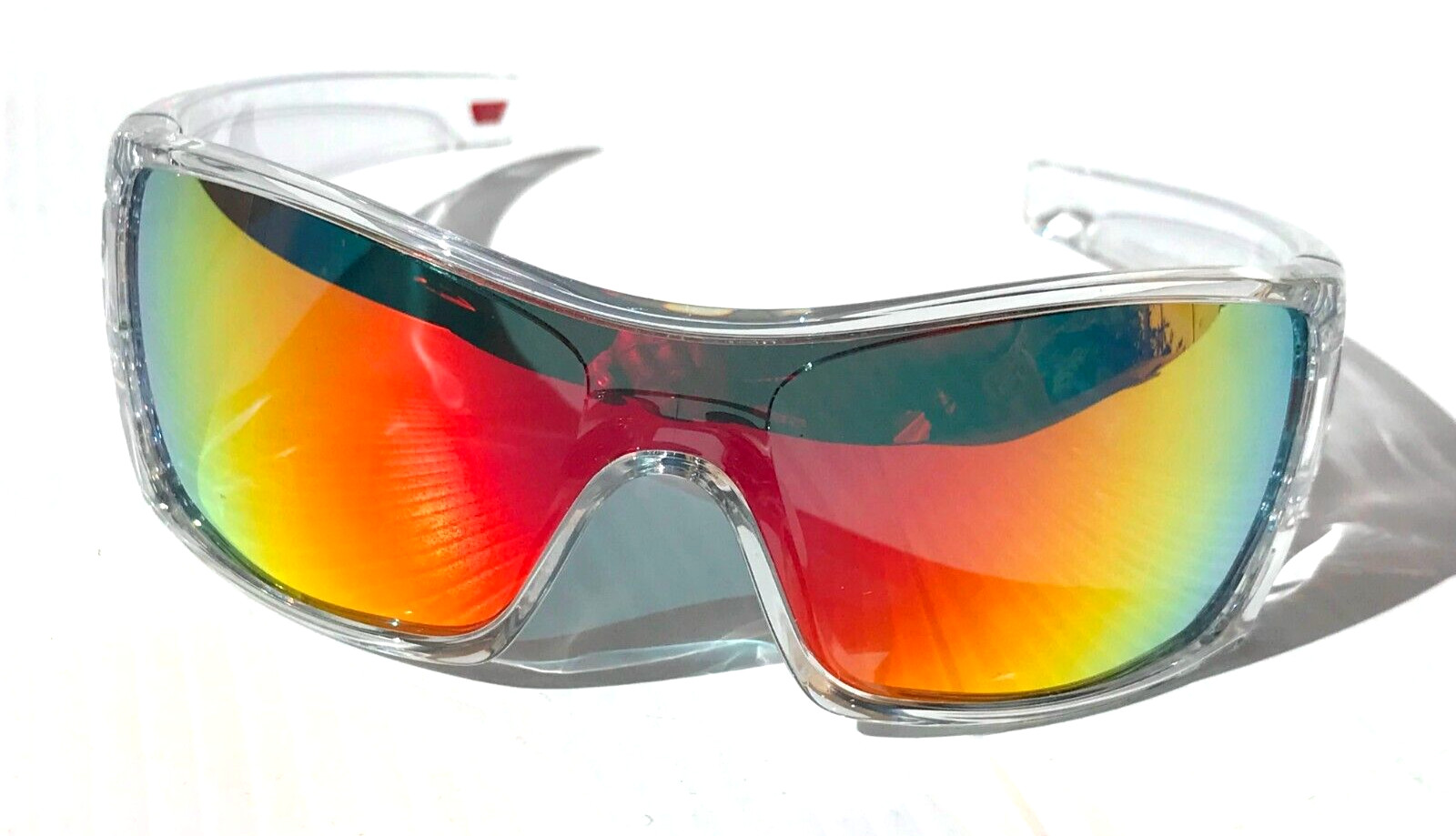 NEW Oakley BATWOLF Clear Orange Icon POLARIZED Spectra Ruby Lens Sunglass 9101