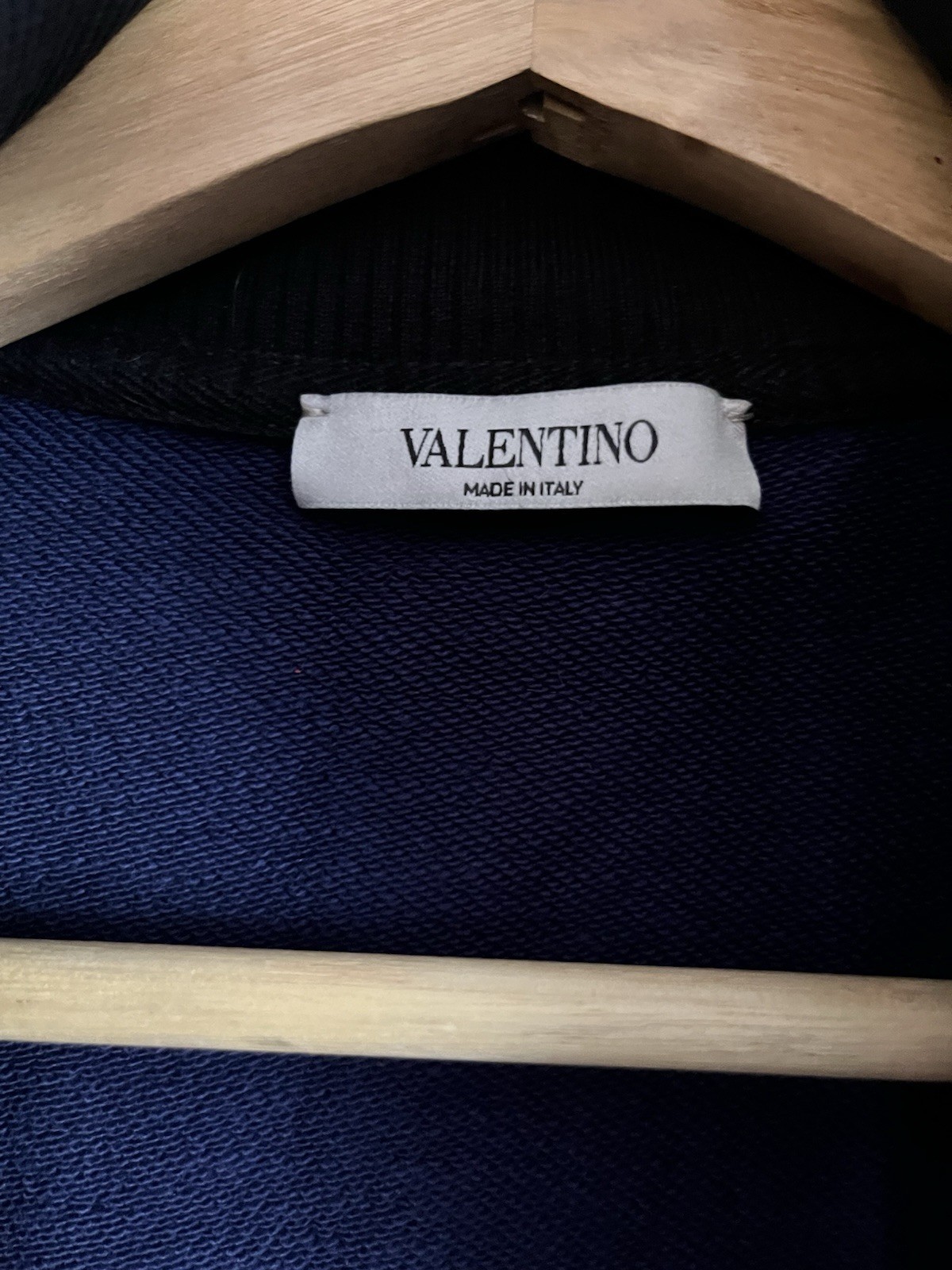 Valentino Garavani Blue/Black/White Handmade Italy Zip Up Track Jacket $1,690